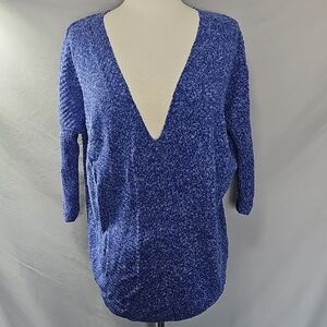 Express V-Neck Sweater in Rich Blue